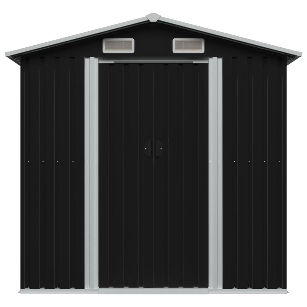Gartenschuppen Anthrazit Stahl 204 x 132 x 186 cm