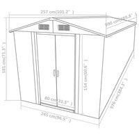 Thumbnail for Gerätehaus Braun 257x990x181 cm Verzinkter Stahl