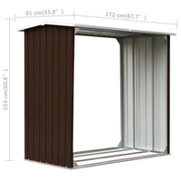Thumbnail for Brennholzlager Verzinkter Stahl 172x91x154 cm Braun