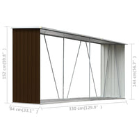 Thumbnail for Brennholzlager Verzinkter Stahl 330x84x152 cm Braun