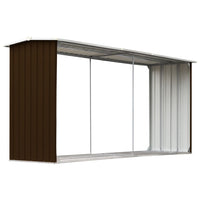 Thumbnail for Brennholzlager Verzinkter Stahl 330 x 92 x 153 cm Braun