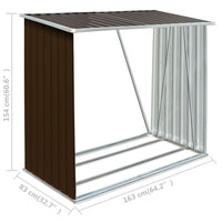 Thumbnail for Brennholzlager Verzinkter Stahl 163 x 83 x 154 cm Braun