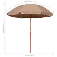 Thumbnail for Sonnenschirm mit Stahlmast 240 cm Taupe