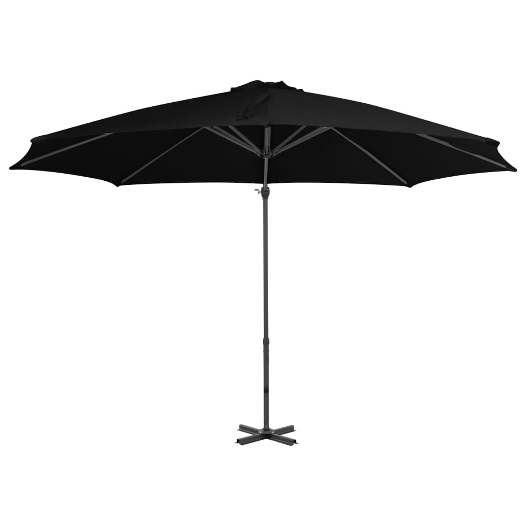 Ampelschirm mit Aluminium-Mast Schwarz 300 cm