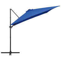 Thumbnail for Ampelschirm mit LED-Leuchten und Stahlmast 250x250cm Azurblau