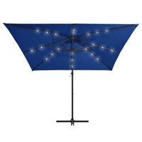 Thumbnail for Ampelschirm mit LED-Leuchten und Stahlmast 250x250cm Azurblau