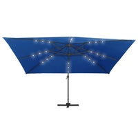 Thumbnail for Ampelschirm mit LED-Leuchten und Alu-Mast 400x300 cm Azurblau