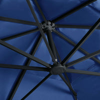 Thumbnail for Ampelschirm mit LED-Leuchten und Alu-Mast 400x300 cm Azurblau
