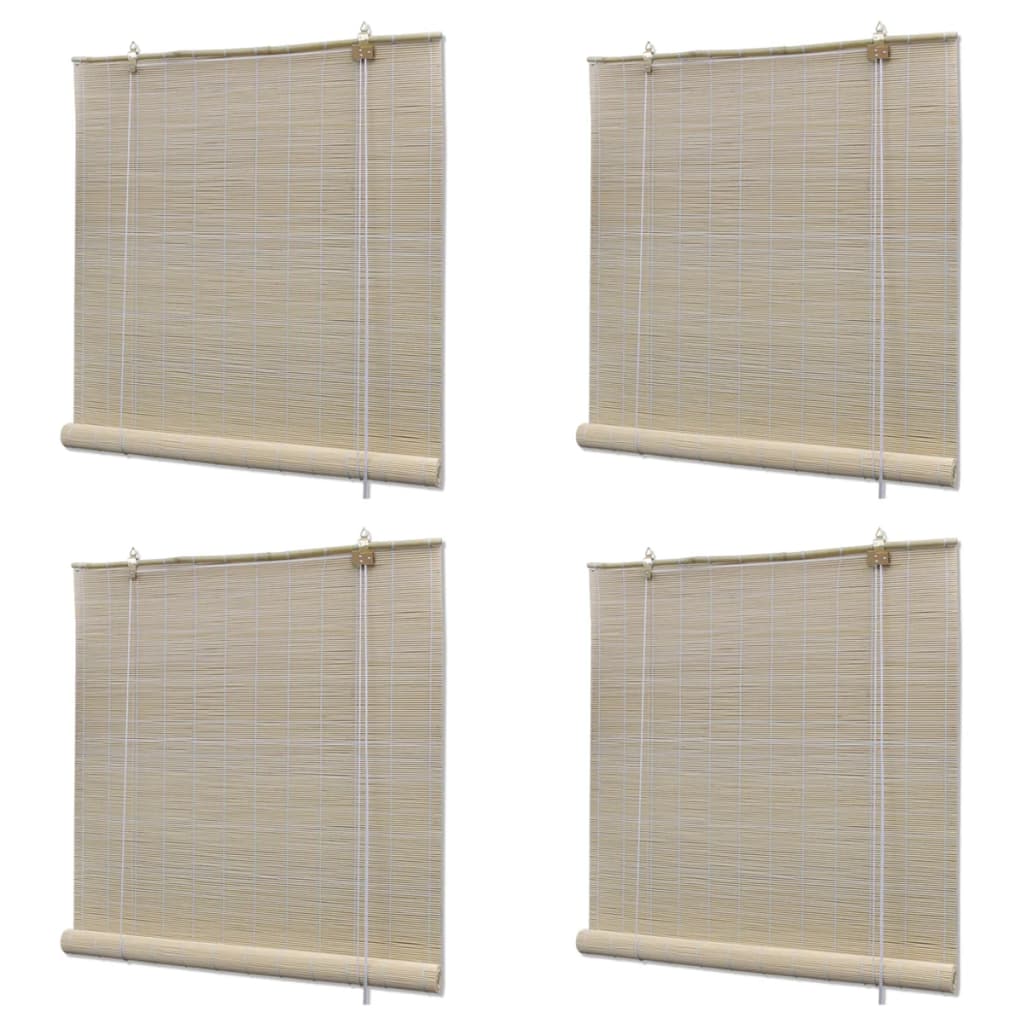 Rollos 4 Stk. Natürlicher Bambus 120 x 160 cm