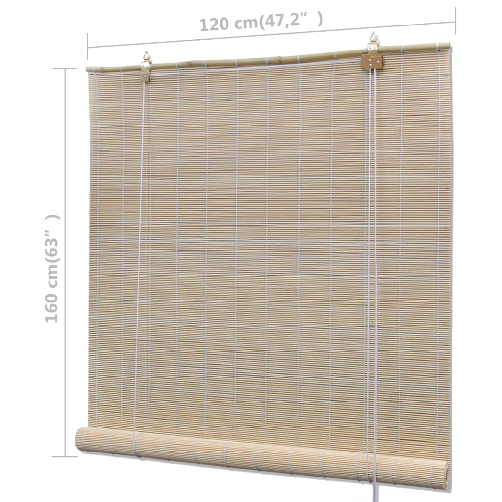 Rollos 4 Stk. Natürlicher Bambus 120 x 160 cm