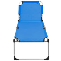 Thumbnail for Extra Hohe Klappbare Senioren-Sonnenliege Blau Aluminium