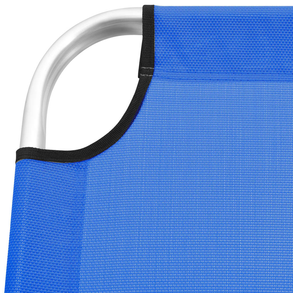 Extra Hohe Klappbare Senioren-Sonnenliege Blau Aluminium