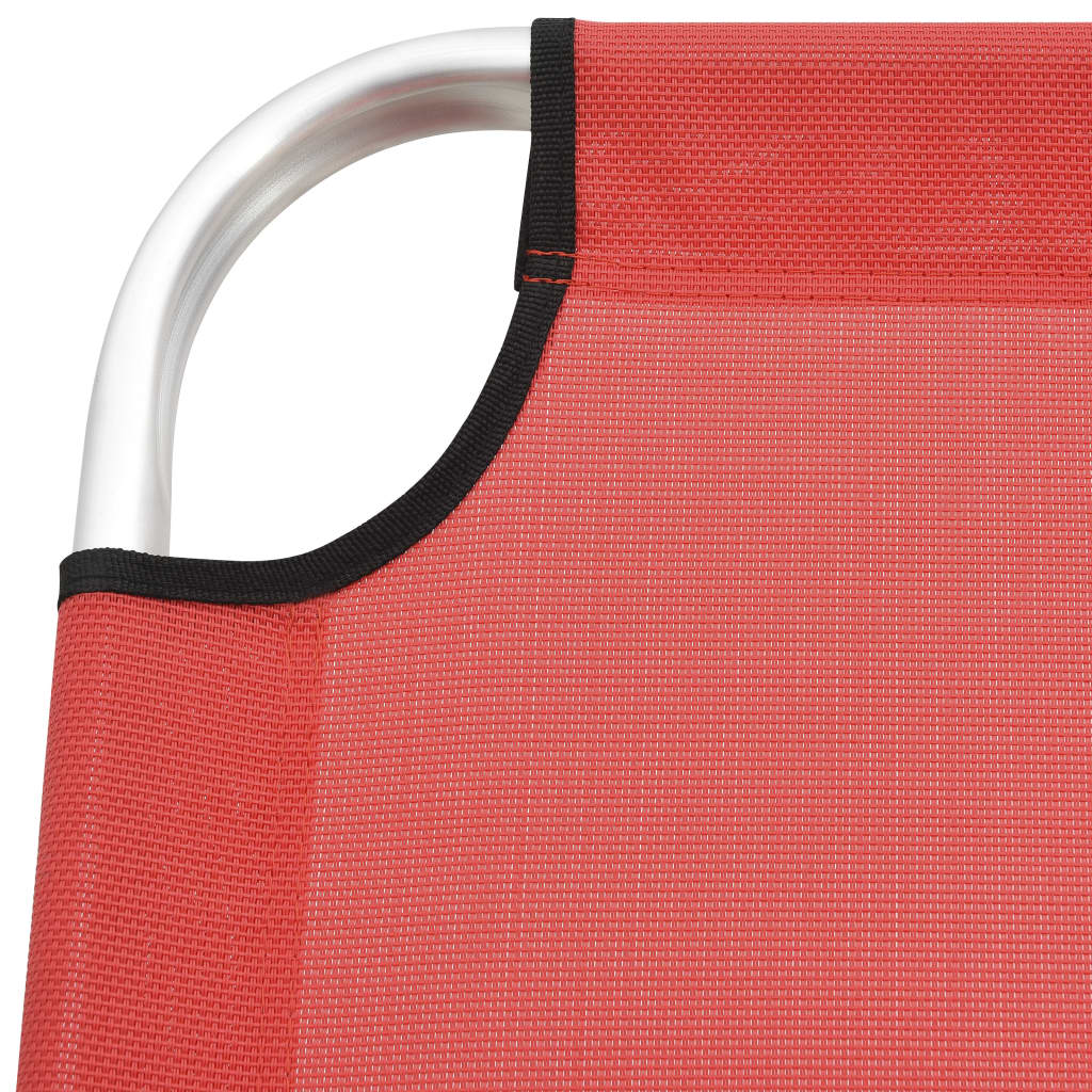 Extra Hohe Klappbare Senioren-Sonnenliege Rot Aluminium