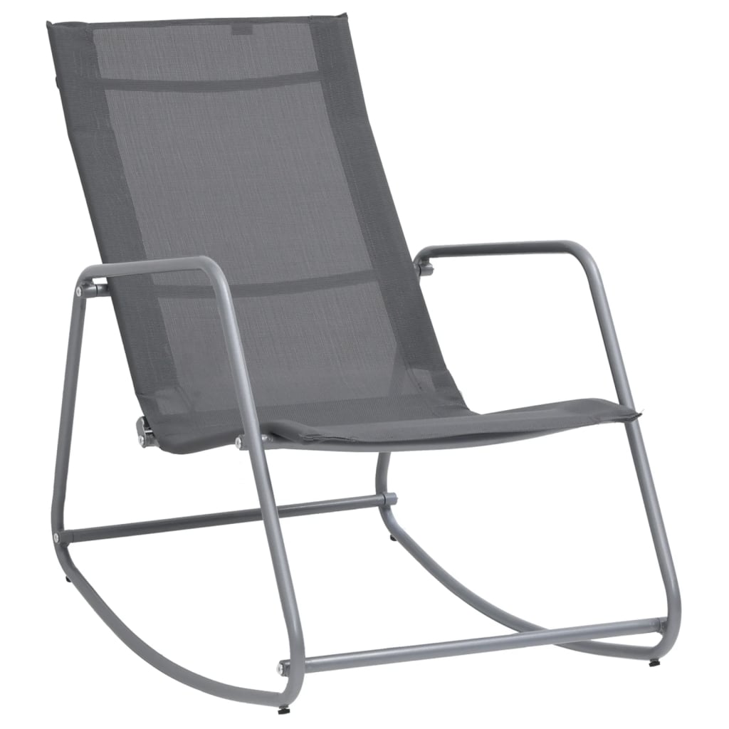 Garten-Schaukelstuhl Grau 95x54x85 cm Textilene