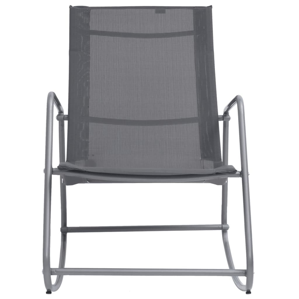 Garten-Schaukelstuhl Grau 95x54x85 cm Textilene