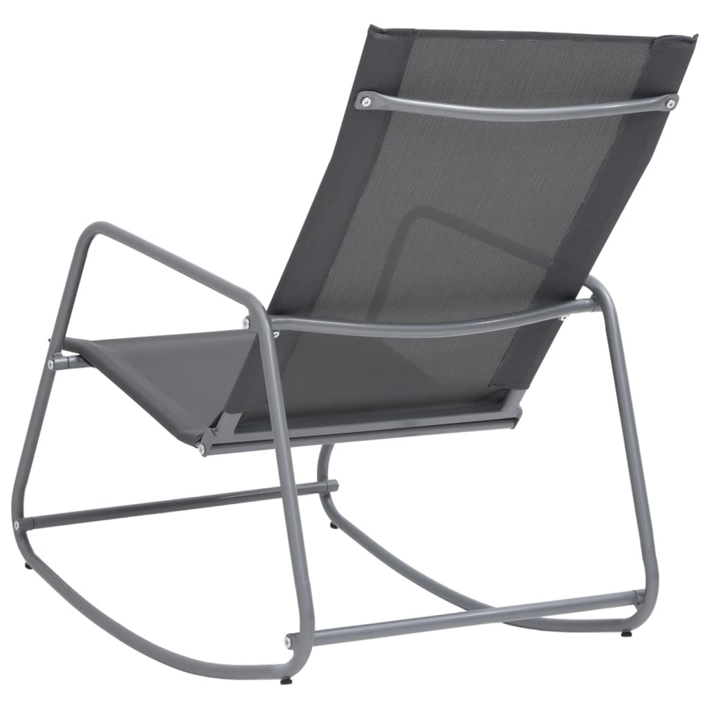 Garten-Schaukelstuhl Grau 95x54x85 cm Textilene