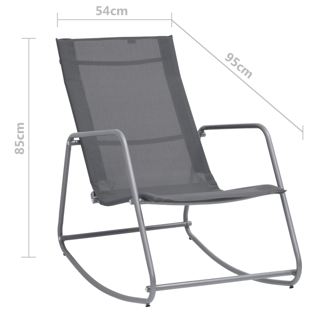 Garten-Schaukelstuhl Grau 95x54x85 cm Textilene