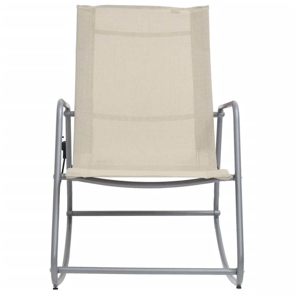 Garten-Schaukelstuhl Creme 95x54x85 cm Textilene