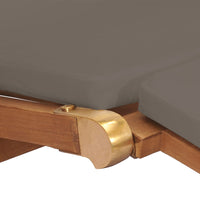 Thumbnail for Liegestuhl mit Auflage Dunkelgrau Massivholz Teak