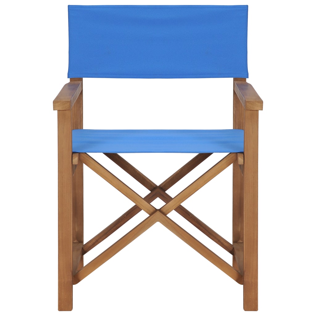 Regiestuhl Massivholz Teak Blau