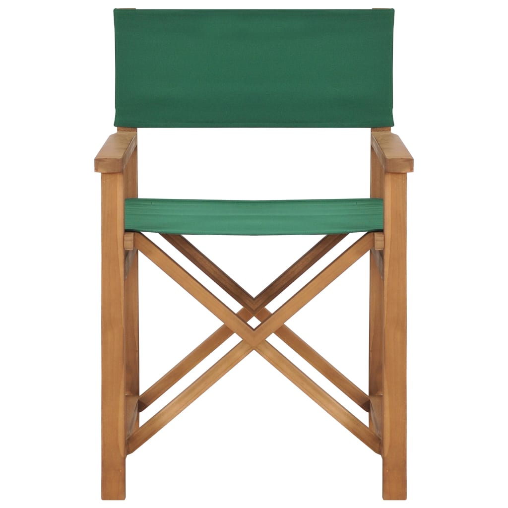 Regiestuhl Massivholz Teak Grün