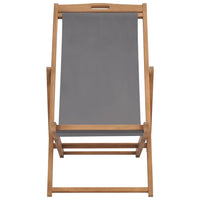 Thumbnail for Strandstuhl Klappbar Massivholz Teak Grau