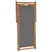 Thumbnail for Strandstuhl Klappbar Massivholz Teak Grau