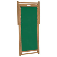 Thumbnail for Strandstuhl Klappbar Massivholz Teak Grün