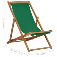 Thumbnail for Strandstuhl Klappbar Massivholz Teak Grün