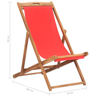 Thumbnail for Strandstuhl Klappbar Massivholz Teak Rot