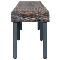 Thumbnail for Sitzbank 160 cm Grau Natur Kubu-Rattan und Massivholz Mango