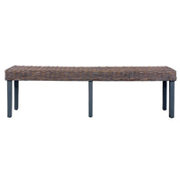 Thumbnail for Sitzbank 160 cm Grau Natur Kubu-Rattan und Massivholz Mango