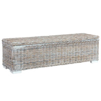 Thumbnail for Aufbewahrungsbox 120 cm Weiß Kubu-Rattan und Massivholz Mango