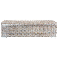 Thumbnail for Aufbewahrungsbox 120 cm Weiß Kubu-Rattan und Massivholz Mango