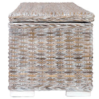 Thumbnail for Aufbewahrungsbox 120 cm Weiß Kubu-Rattan und Massivholz Mango