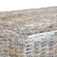 Thumbnail for Aufbewahrungsbox 120 cm Weiß Kubu-Rattan und Massivholz Mango