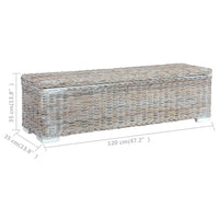 Thumbnail for Aufbewahrungsbox 120 cm Weiß Kubu-Rattan und Massivholz Mango