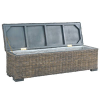 Thumbnail for Aufbewahrungsbox 120 cm Grau Kubu-Rattan und Massivholz Mango