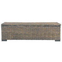 Thumbnail for Aufbewahrungsbox 120 cm Grau Kubu-Rattan und Massivholz Mango