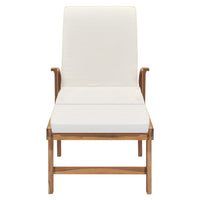 Thumbnail for Sonnenliege mit Auflage Massivholz Teak Creme