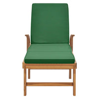 Thumbnail for Sonnenliege mit Auflage Massivholz Teak Grün