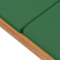 Thumbnail for Sonnenliege mit Auflage Massivholz Teak Grün
