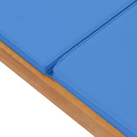 Thumbnail for Sonnenliege mit Auflage Massivholz Teak Blau