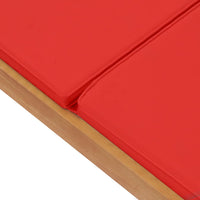 Thumbnail for Sonnenliege mit Auflage Massivholz Teak Rot
