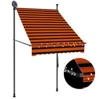 Thumbnail for Einziehbare Markise Handbetrieben mit LED 100 cm Orange Braun