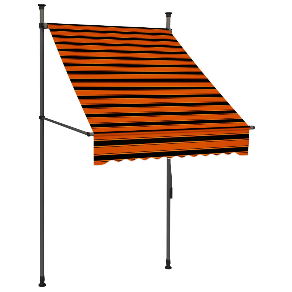 Einziehbare Markise Handbetrieben mit LED 100 cm Orange Braun