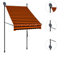 Thumbnail for Einziehbare Markise Handbetrieben mit LED 100 cm Orange Braun