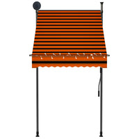 Thumbnail for Einziehbare Markise Handbetrieben mit LED 100 cm Orange Braun