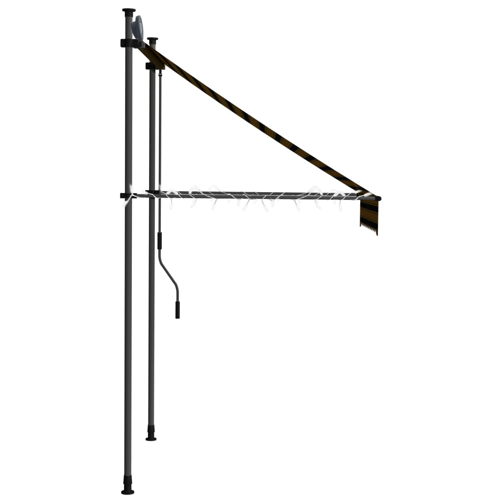 Einziehbare Markise Handbetrieben mit LED 100 cm Orange Braun