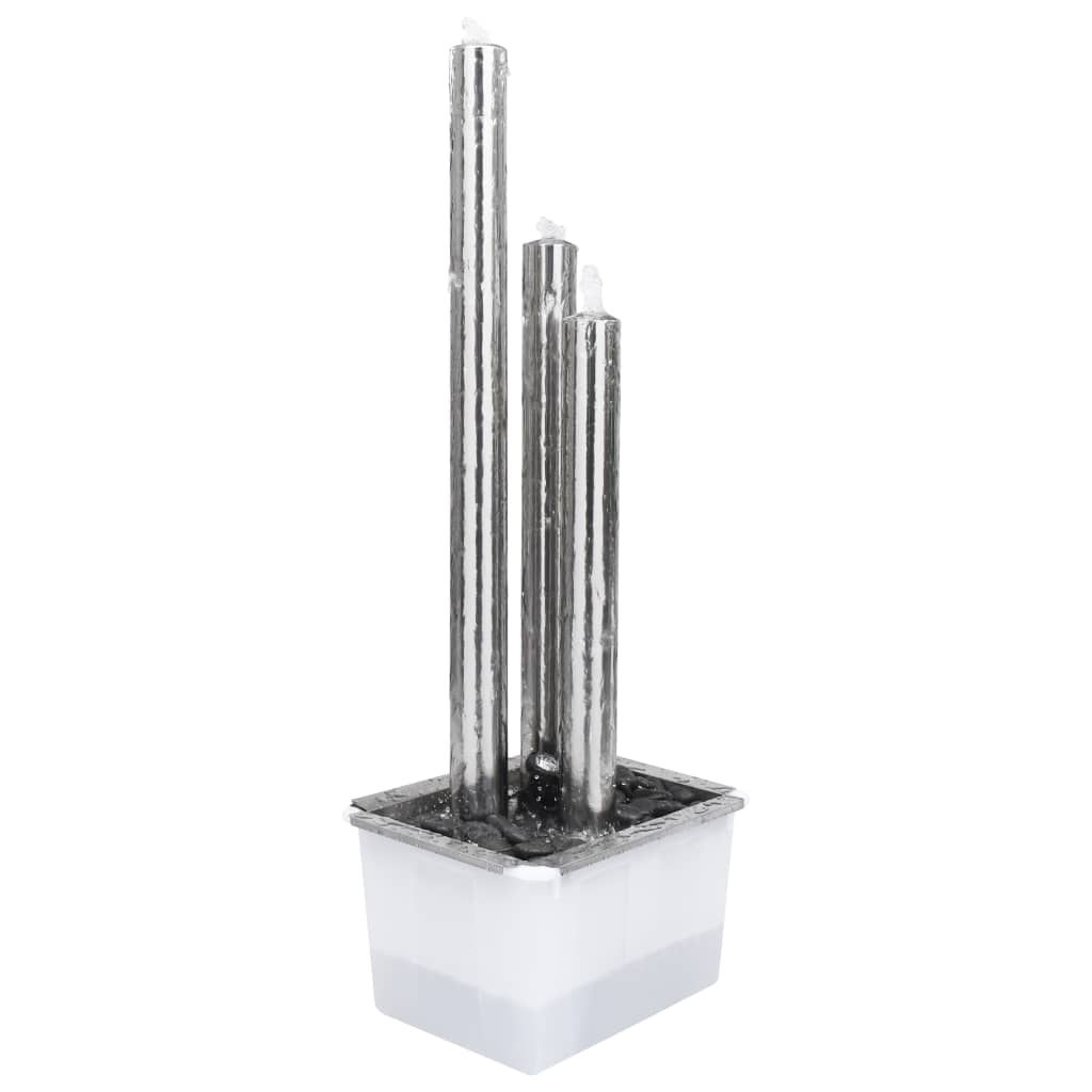 Gartenbrunnen Silbern 48x34x123 cm Edelstahl